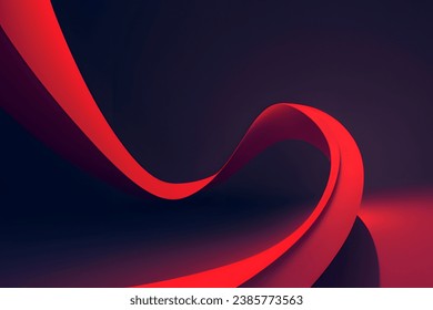 Abstract vector wavy lines flowing smooth curve dark red gradient color in concept of luxury, technology, modern.
