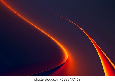Abstract vector wavy lines flowing smooth curve dark orange gradient color in concept of luxury, technology, modern.