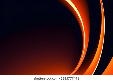 Abstract vector wavy lines flowing smooth curve dark orange gradient color in concept of luxury, technology, modern.