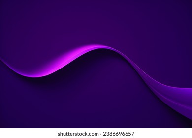 Abstract vector wavy lines flowing smooth curve dark purple gradient color in concept of luxury, technology, modern.