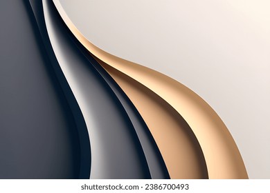 Abstract vector wavy lines flowing smooth curve gray gradient color in concept of luxury, technology, modern.