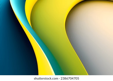 Abstract vector wavy lines flowing smooth curve yellow gradient color in concept of luxury, technology, modern.