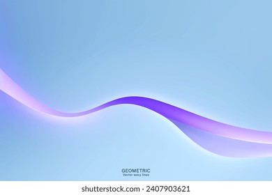 Abstract vector wavy lines flowing smooth curve purple blue gradient color in concept of luxury, technology, modern.