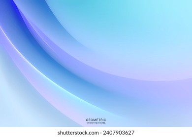 Abstract vector wavy lines flowing smooth curve purple blue gradient color in concept of luxury, technology, modern.