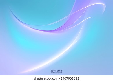 Abstract vector wavy lines flowing smooth curve purple blue gradient color in concept of luxury, technology, modern.