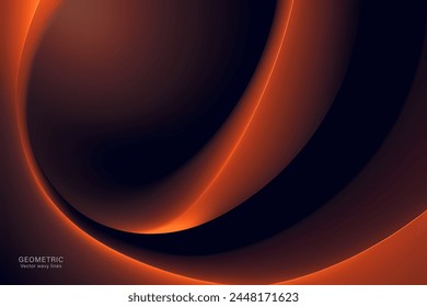 Abstractas líneas onduladas de Vector que fluyen suave curva marrón naranja gradiente color en concepto de lujo, tecnología, moderno.