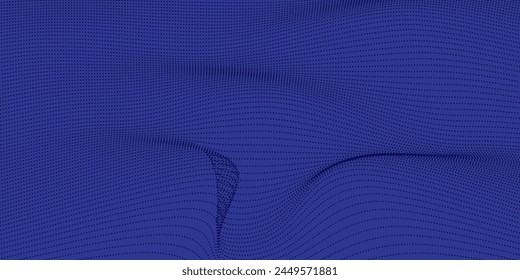 Abstract vector wavy lines flowing smooth curve colorful purple blue gradient isolated on transparent background in concept of technology, science, music, modern blue