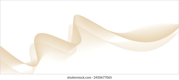 Abstract vector wavy lines flowing gold gradient color smooth curve on transparent background in luxury concept.vector