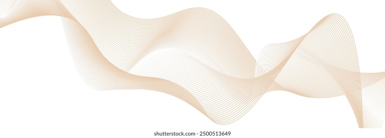 Abstract vector wavy lines flowing gold gradient color smooth curve on transparent background in luxury concept.vector	