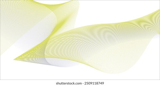 Abstract vector wavy lines flowing gold gradient color smooth curve on transparent background in luxury concept