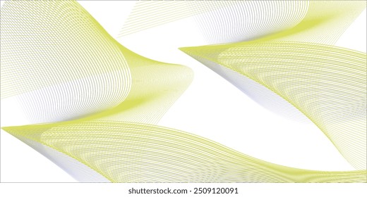 Abstract vector wavy lines flowing gold gradient color smooth curve on transparent background in luxury concept