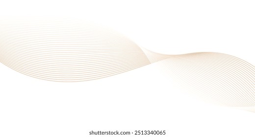 Abstract vector wavy lines flowing gold gradient color smooth curve on transparent background in luxury concept.
