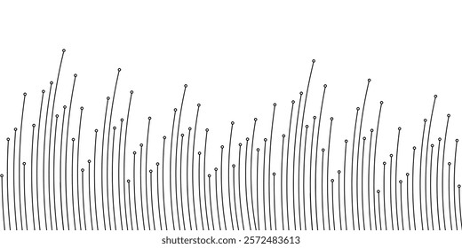 Abstract vector wavy lines flowing in a smooth curve in black color isolated on a white background in the concept of technology, science, music, modernity.