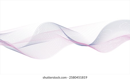 Abstract vector wavy lines flowing smooth curve. Blending line background. Colorful wave lines.