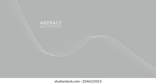 Abstract vector wavy lines on gray background. Wave line pattern technology background.