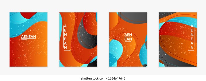 Abstract vector wavy pattern with bright gradient wavy organic overlapping shapes grunge textured.Invitation template for wedding or birthday party. eCommerce social media post design.