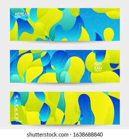 Abstract vector wavy pattern with bright gradient wavy organic overlapping shape.Natural wavy lines and white snow texture. Holiday sale advertisement promotional banner.