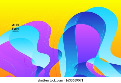 Abstract vector wavy pattern with bright gradient wavy organic overlapping shapes grunge textured.Invitation template for wedding or birthday party. eCommerce social media wallpaper design.