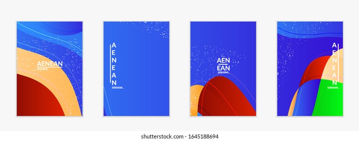 Abstract vector wavy pattern with bright gradient wavy organic overlapping shapes grunge textured.Invitation template for wedding or birthday party. eCommerce social media post design.