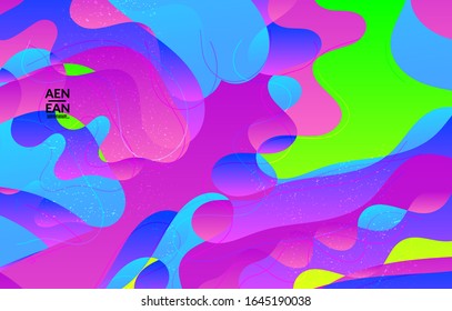 Abstract vector wavy pattern with bright gradient wavy organic overlapping shapes grunge textured.Invitation template for wedding or birthday party. eCommerce social media wallpaper design.