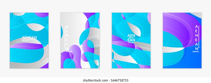 Abstract vector wavy pattern with bright gradient wavy organic overlapping shapes grunge textured.Invitation template for wedding or birthday party. eCommerce social media post design.