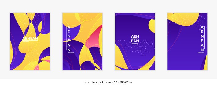 Abstract vector wavy pattern with bright gradient wavy organic overlapping shapes grunge textured.Invitation template for wedding or birthday party. eCommerce social media post design.