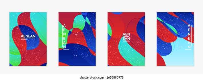 Abstract vector wavy pattern with bright gradient wavy organic overlapping shapes grunge textured.Invitation template for wedding or birthday party. eCommerce social media post design.