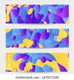 Abstract vector wavy pattern with bright gradient wavy organic overlapping shape.Natural wavy lines and white snow texture. Holiday sale advertisement promotional banner.