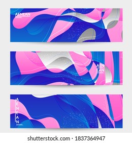 Abstract vector wavy pattern with bright gradient wavy organic overlapping shape.Natural wavy lines and white snow texture. Holiday sale advertisement promotional banner.