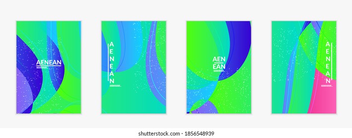 Abstract vector wavy pattern with bright gradient wavy organic overlapping shapes grunge textured.Invitation template for wedding or birthday party. eCommerce social media post design.