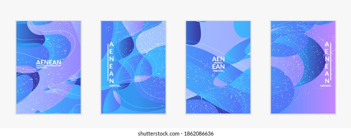 Abstract vector wavy pattern with bright gradient wavy organic overlapping shapes grunge textured.Invitation template for wedding or birthday party. eCommerce social media post design.