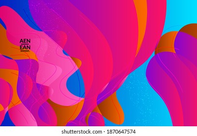 Abstract vector wavy pattern with bright gradient wavy organic overlapping shapes grunge textured.Invitation template for wedding or birthday party. eCommerce social media wallpaper design.