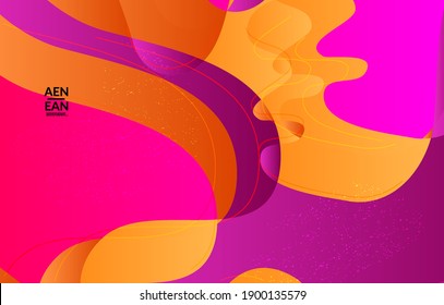 Abstract vector wavy pattern with bright gradient wavy organic overlapping shapes grunge textured.Invitation template for wedding or birthday party. eCommerce social media wallpaper design.