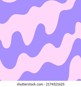 Abstract vector wavy seamless pattern. Trendy retro psychedelic liquid background in y2k, 90s, 00s style. 
