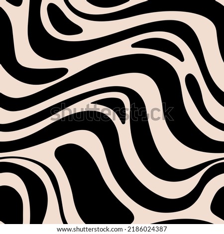 Abstract vector wavy seamless pattern. Trendy retro psychedelic background in 90s, 00s style. Texture in y2k aesthetic