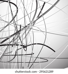 Abstract vector with wavy, undulating lines. Grayscale, monochrome contemporary art like graphics.