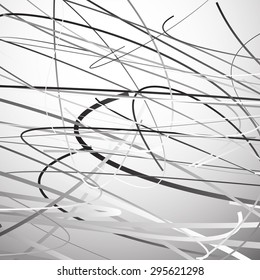 Abstract vector with wavy, undulating lines. Grayscale, monochrome contemporary art like graphics.