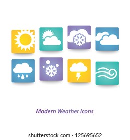 Abstract vector weather multicolored icons