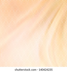 Abstract Vector Wedding Fabric Silk Background with seamless antique lace textile pattern, wave drapery, in shades of pastel colors. Can be used for wedding, greeting, invitation backdrop design