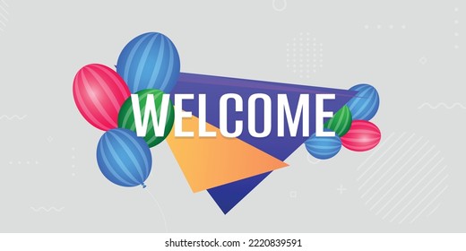 Abstract Vector Welcome Colorful Banner