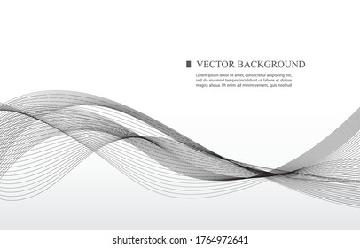 abstract vector white background black smooth line.