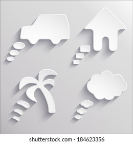 Abstract Vector White Bubbles Set