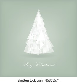 Abstract vector white christmas tree
