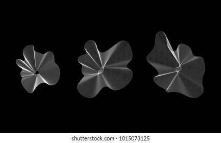 Abstract vector white mesh on dark background. Futuristic style card. Elegant background for business presentations. Corrupted point sphere. Chaos aesthetics.