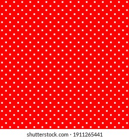 Abstract vector white small tile square  geometric seamless tile pattern on red for paper wrap or background 