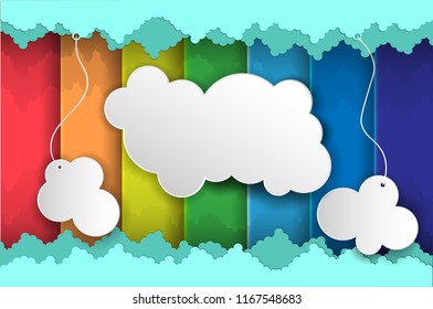 Abstract Vector White Speech Bubbles Set