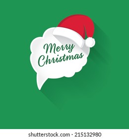   Abstract Vector White Speech Bubbles with text Merry Christmas