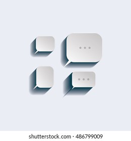 Abstract Vector White Speech Bubbles Set