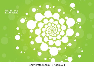 Abstract Vector: White transform spiral effect on green background for business presentation and poster 