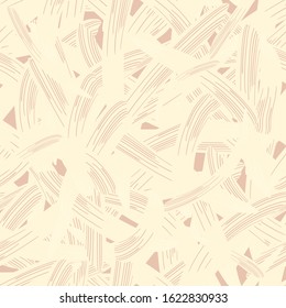 Abstract vector wicker design with cream white and blush pink elements. Organic hand drawn seamless pattern. All over print. For wellness, spa packaging, background texture, wallpaper and coordinate